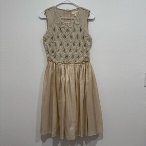 Anthropologie Moulinette Souers Silk Beaded Dress Size 4